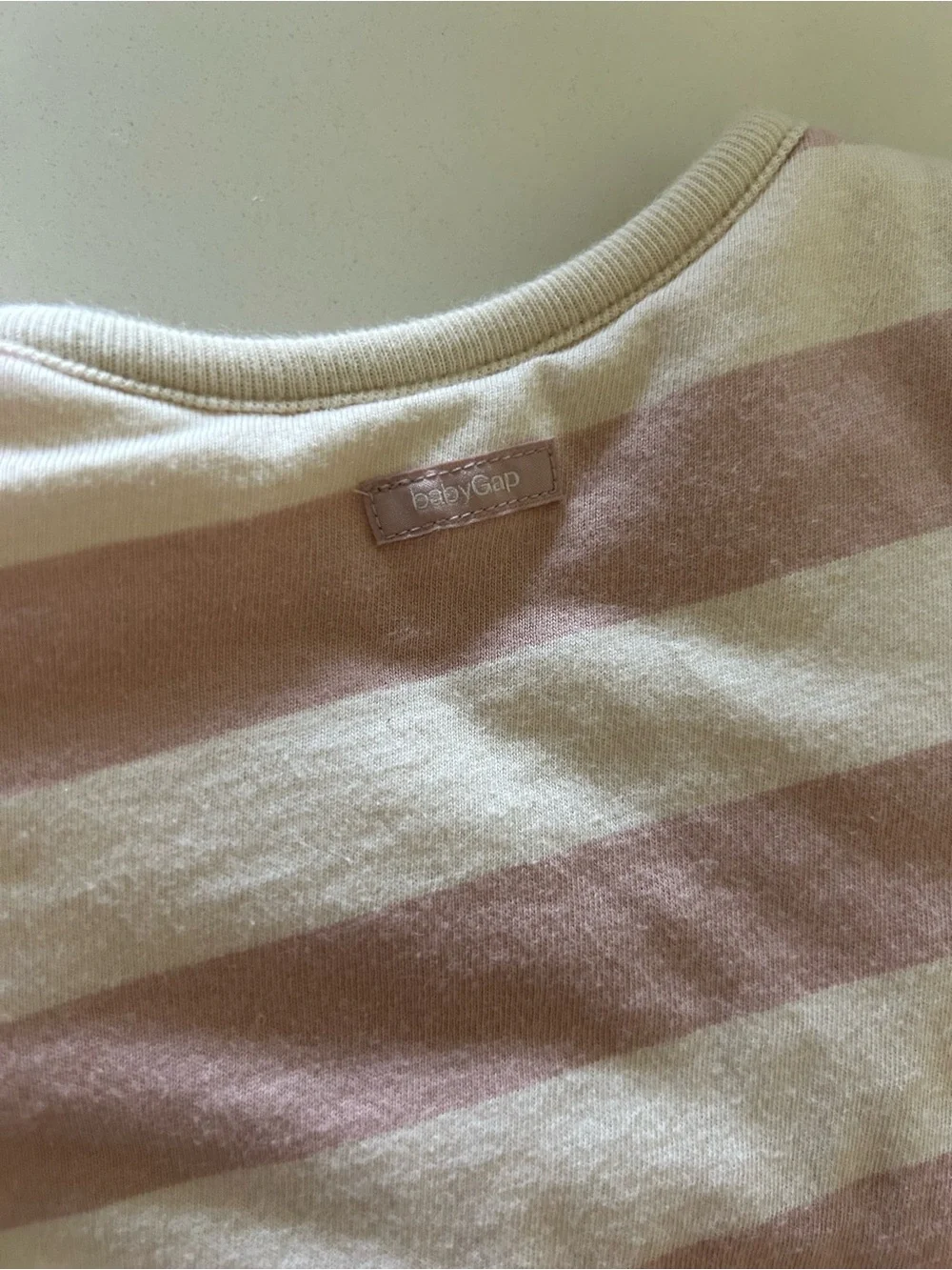 GAP Pink and Cream Striped Footed Onepiece